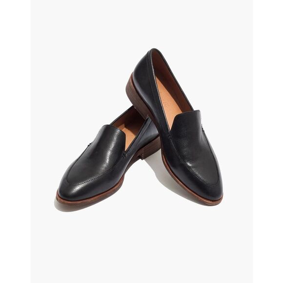 Madewell The Frances Black Leather Loafers Women’s Size 8 Slip-On Flats - Picture 10 of 10